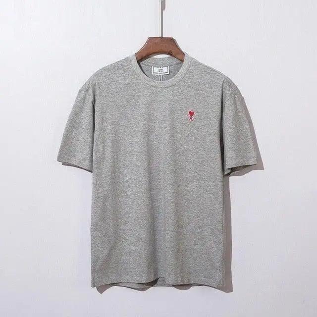 Modern Summer New Hearts A Love Embroidered Simple Design Masculine Fashion Short Sleeve T-Shirt Men's T-Shirt Men's Short Sleeve Tees Cotton T-Shirts for Men
