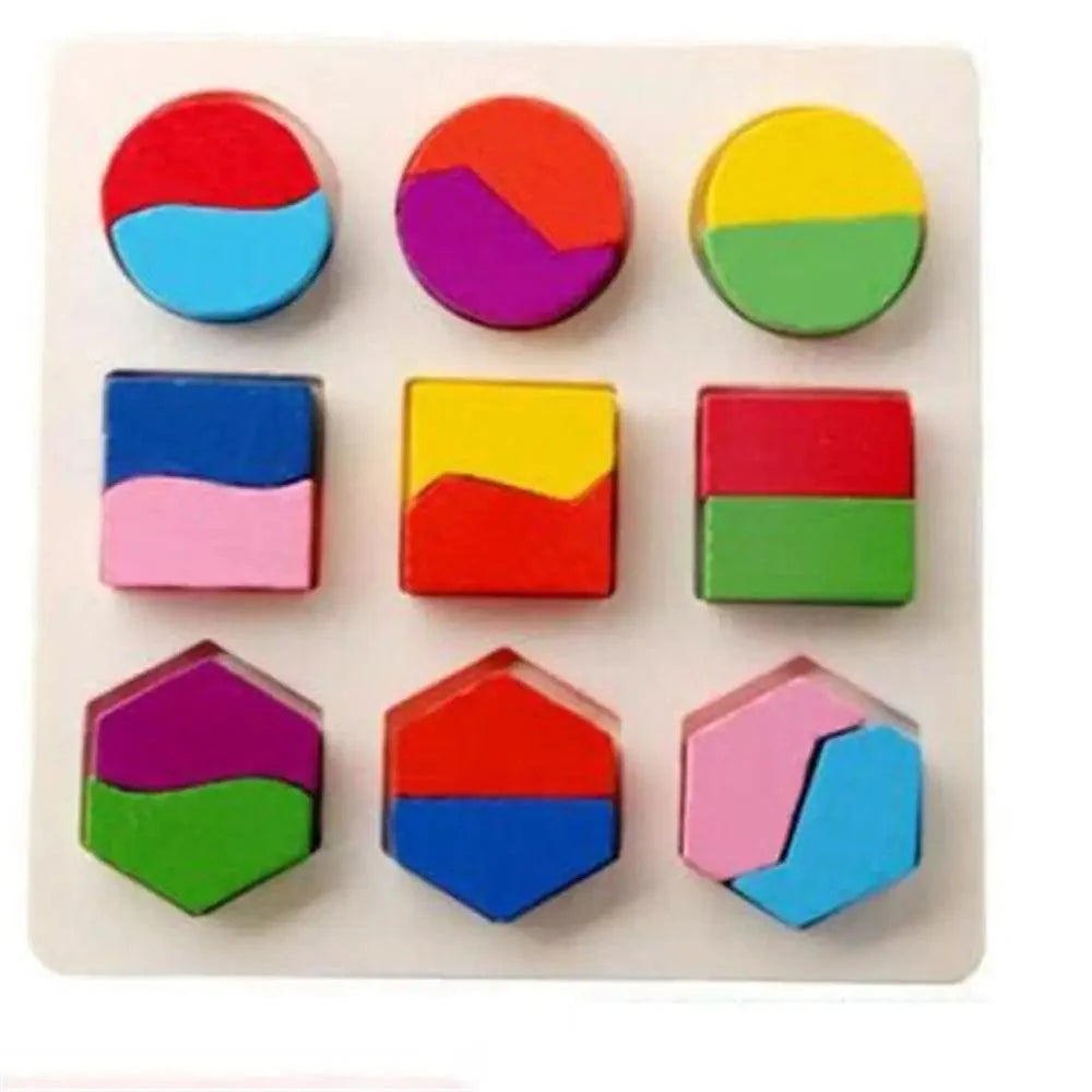 Montessori Cartoon Animal Educational Wooden Beaded Geometry Digital Clock Puzzles Matching Clock Toy For Children