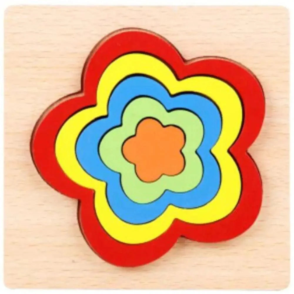 Montessori Cartoon Animal Educational Wooden Beaded Geometry Digital Clock Puzzles Matching Clock Toy For Children