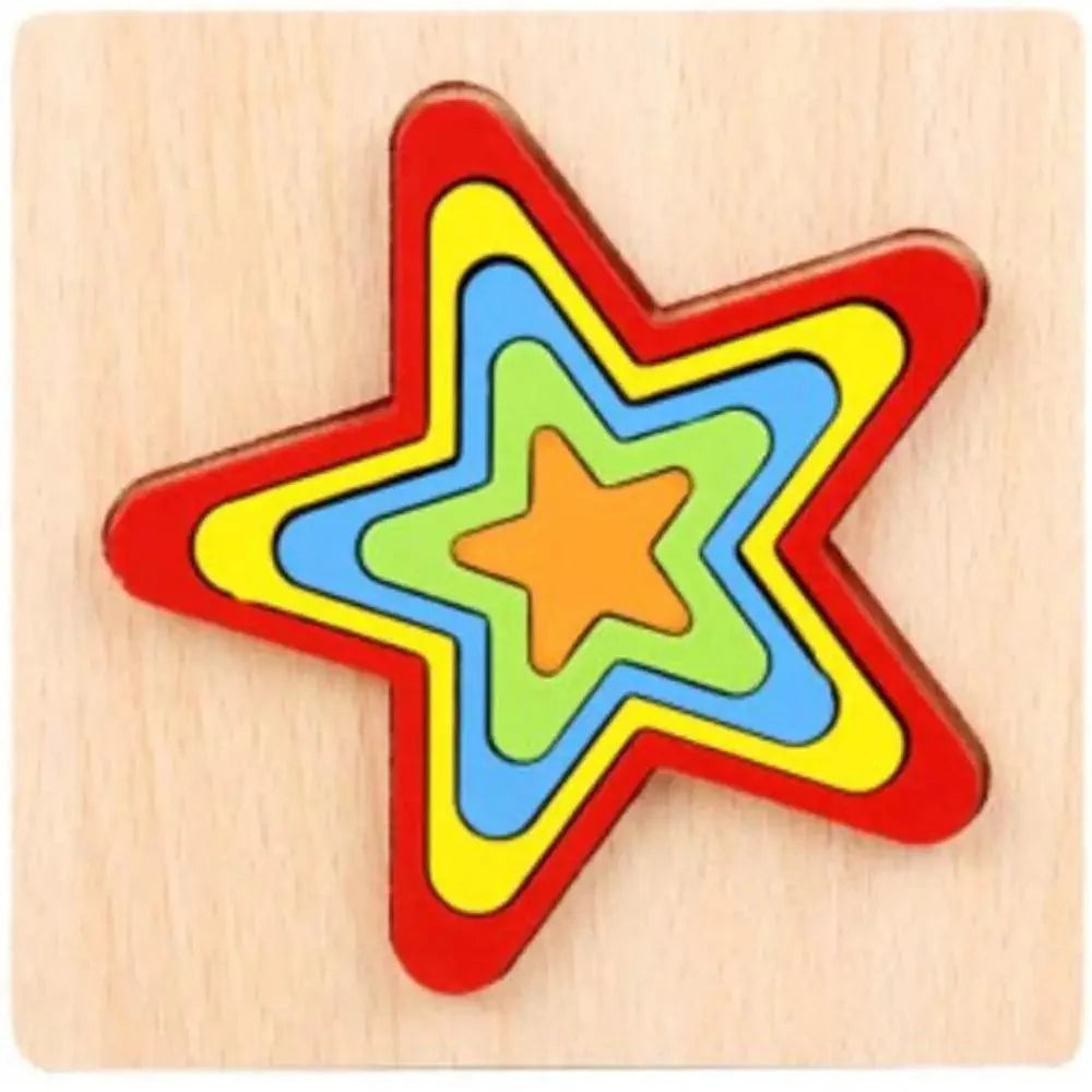 Montessori Cartoon Animal Educational Wooden Beaded Geometry Digital Clock Puzzles Matching Clock Toy For Children