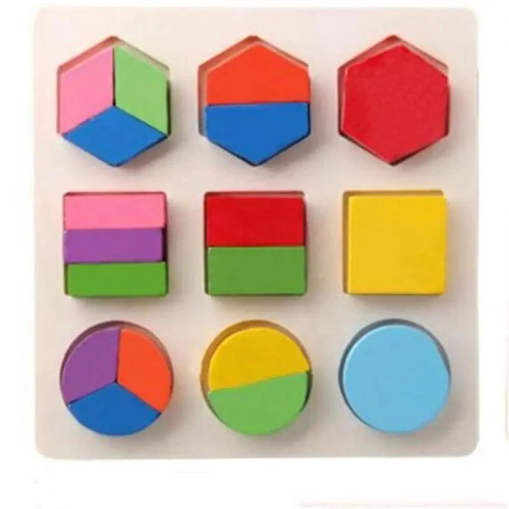 Montessori Cartoon Animal Educational Wooden Beaded Geometry Digital Clock Puzzles Matching Clock Toy For Children