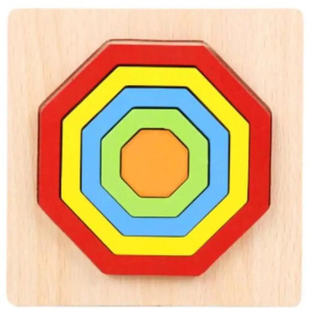 Montessori Cartoon Animal Educational Wooden Beaded Geometry Digital Clock Puzzles Matching Clock Toy For Children