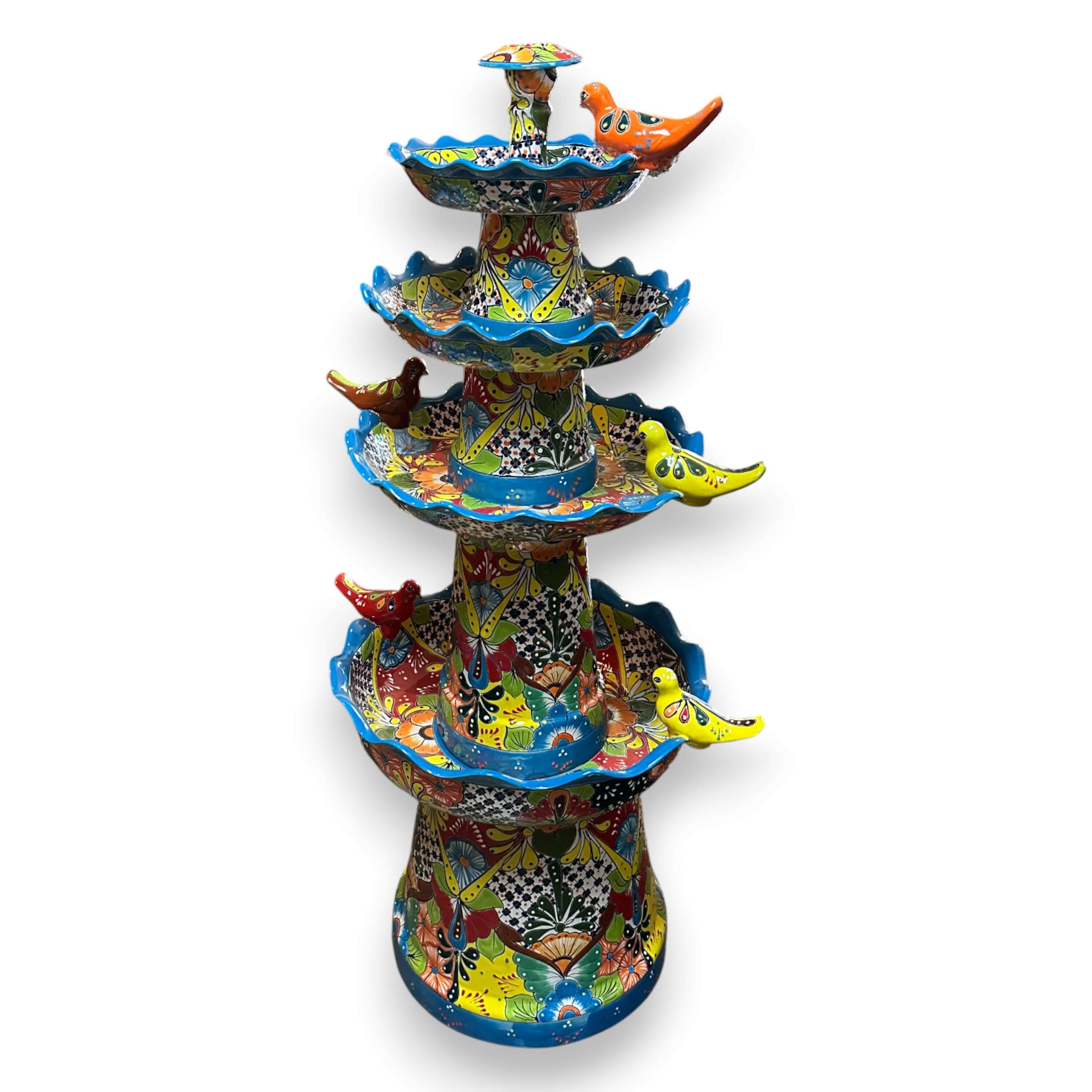 Fuente de jardín grande Talavera | Arte mexicano hecho a mano