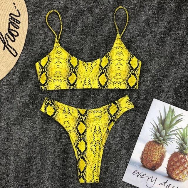 Neon Yellow Green Swimsuit Women Push Up Padded Micro Bikini Summer Beach Bathing Suit Beach Swimwear Women's Scoop Neck Cut Out Front Lace Up Back High Cut One Piece Swimsuit