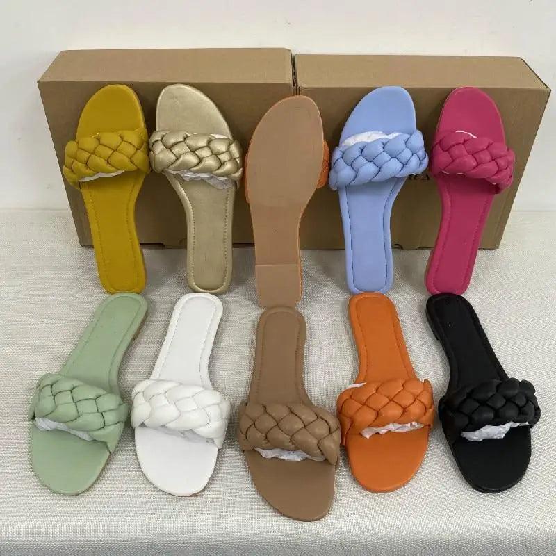 New 2021 Summer Sandals Flat Bottom Fashion Women Slides Sandals slipper - Outdoor designer shoes for women