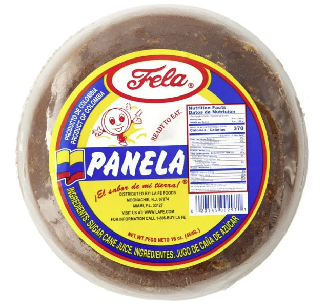 Fela Panela Colombiana Brown Cane Sugar 16oz - Pure Brown Sugar Cane for Traditional Latin Cooking