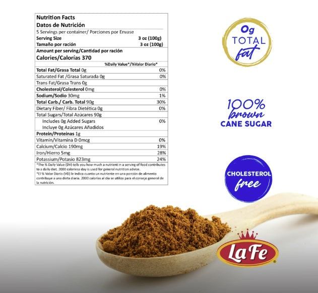 Fela Panela Colombiana Brown Cane Sugar 16oz - Pure Brown Sugar Cane for Traditional Latin Cooking (Pack of 2)