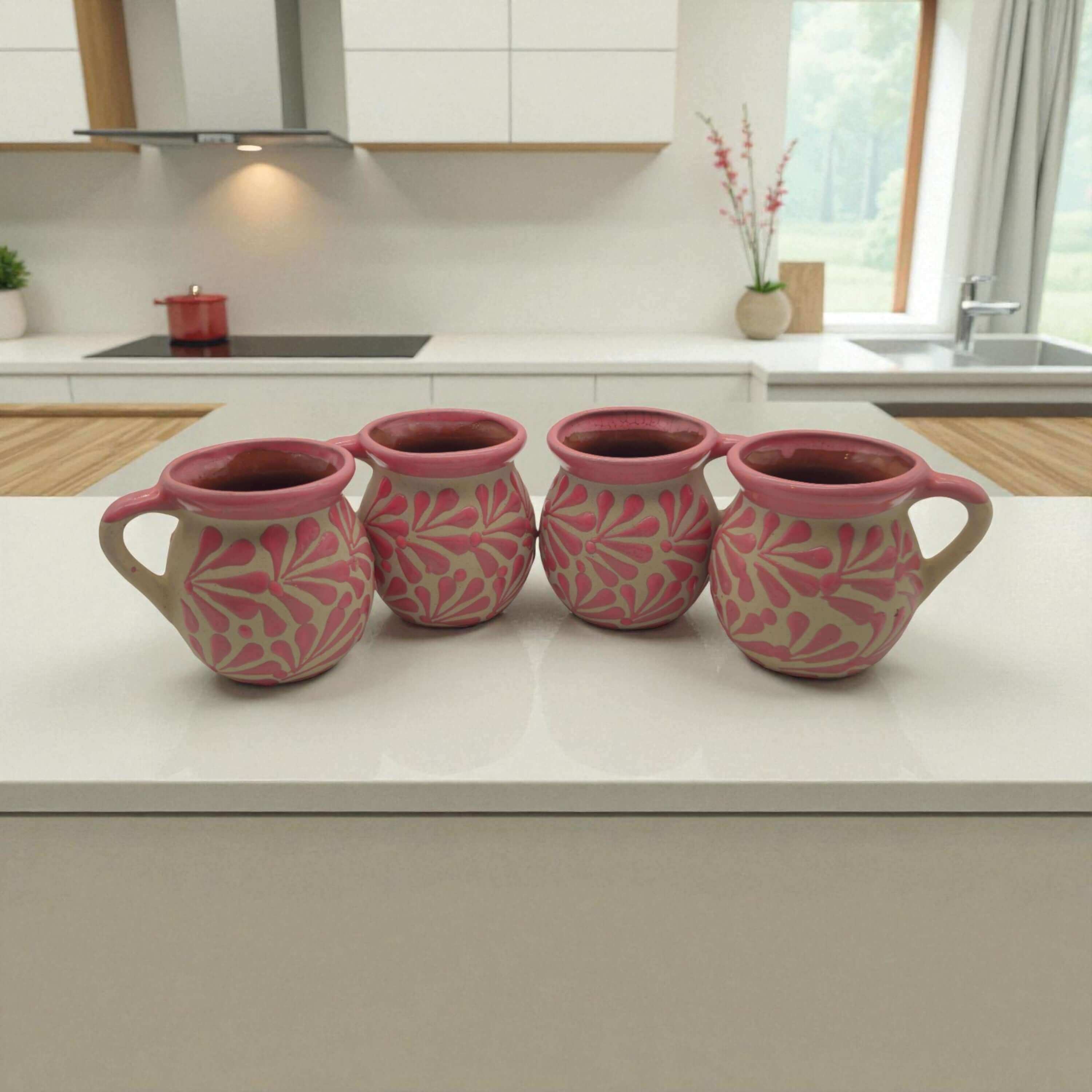 Pink Talavera Mug | Authentic Handmade Mexican Clay Jarrito