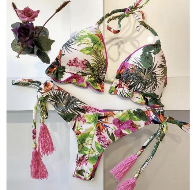 Popular Women's Beachwear Bikini Set Swimwear Push-Up Padded Swimsuit Floral Bikini Set Low Rise Ruffled Two Pieces Swimsuit Push Up Bathing Suit Swimwear