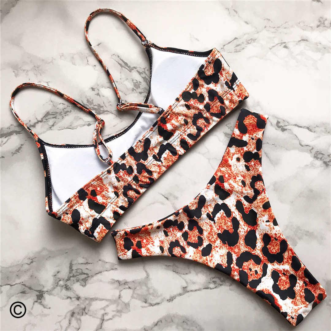 Leopard Bikini Women Swimwear Female Swimsuit Women Two Pieces Scalloped Bikini Set Swimsuits Bathing Suit Two-pieces Bikini Set Bather Bathing Suit