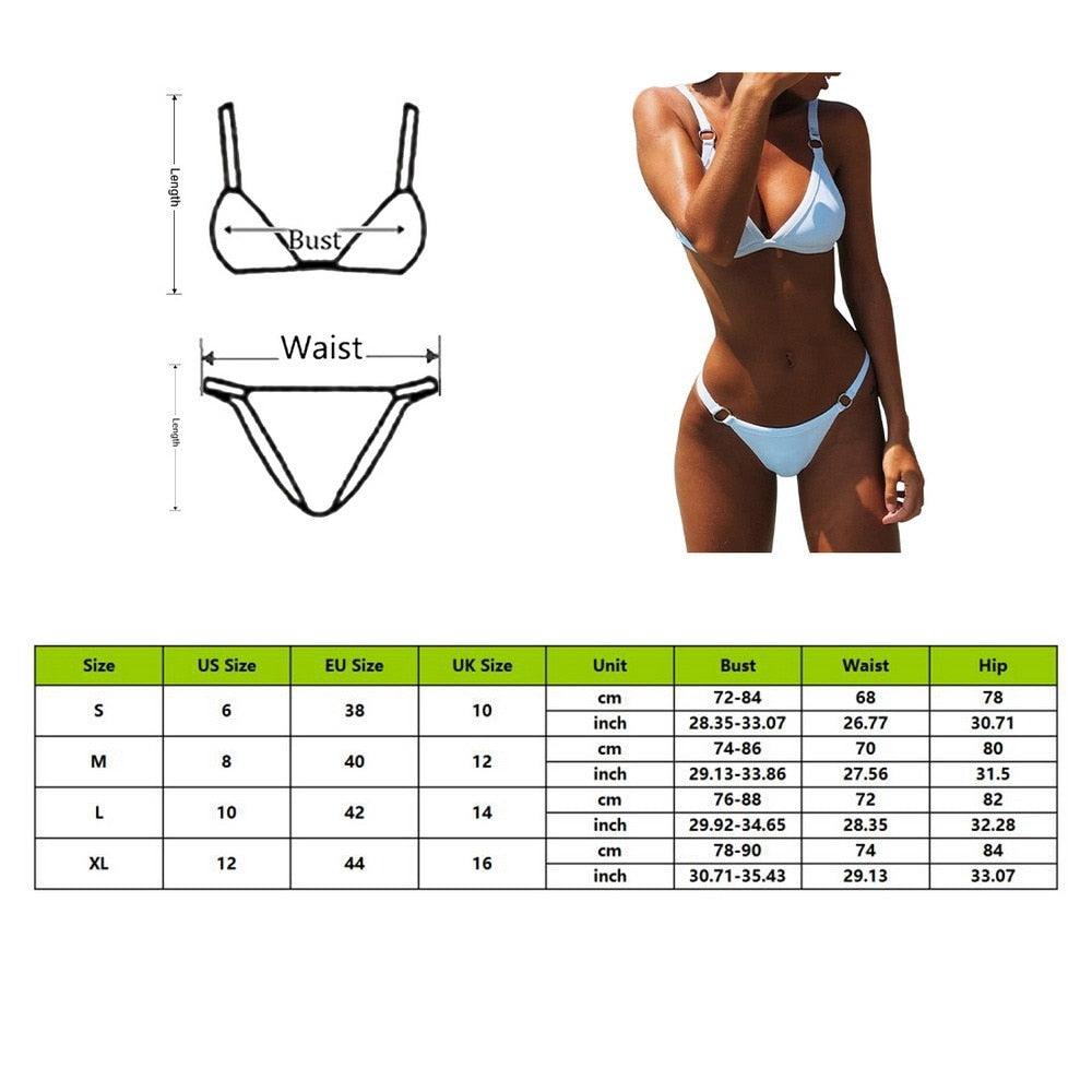 Push Up Bikini Set Swimsuits High Waist Swimwear Women Ribbed Bathing Suits Brazilian Bikinis Swimsuit for Women Bottom Triangle Bikinis Top Bathing Suit