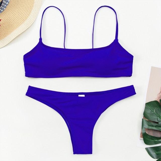 Push Up Bikini Set Swimsuits High Waist Swimwear Women Ribbed Bathing Suits Brazilian Bikinis Swimsuit for Women Bottom Triangle Bikinis Top Bathing Suit