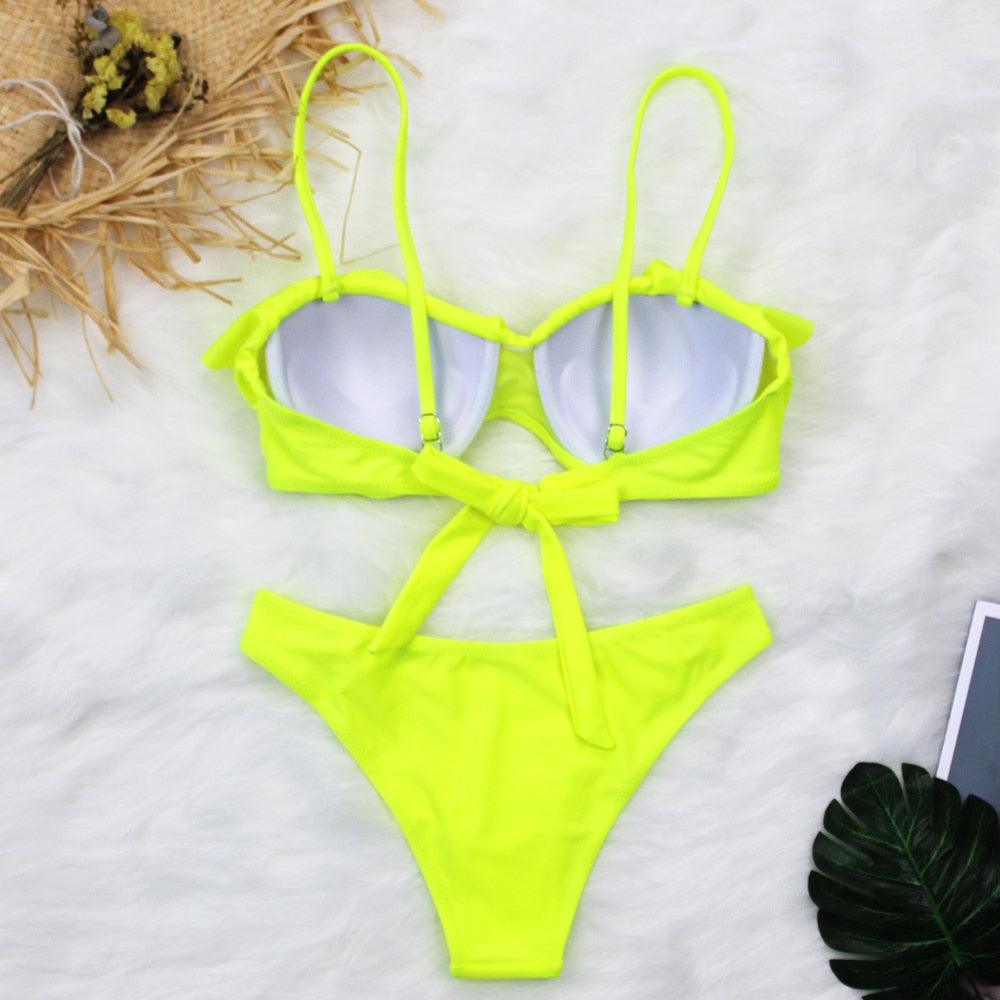 Female Two Piece Swimsuit Low Waist Bikini Floral Printing Swimwear Push Up Bathing Suit Detachable Padded Push Up Striped Bikini Set Two Piece Swimsuit Ladies Vintage Lace Bikini Sets Beach Swimwear