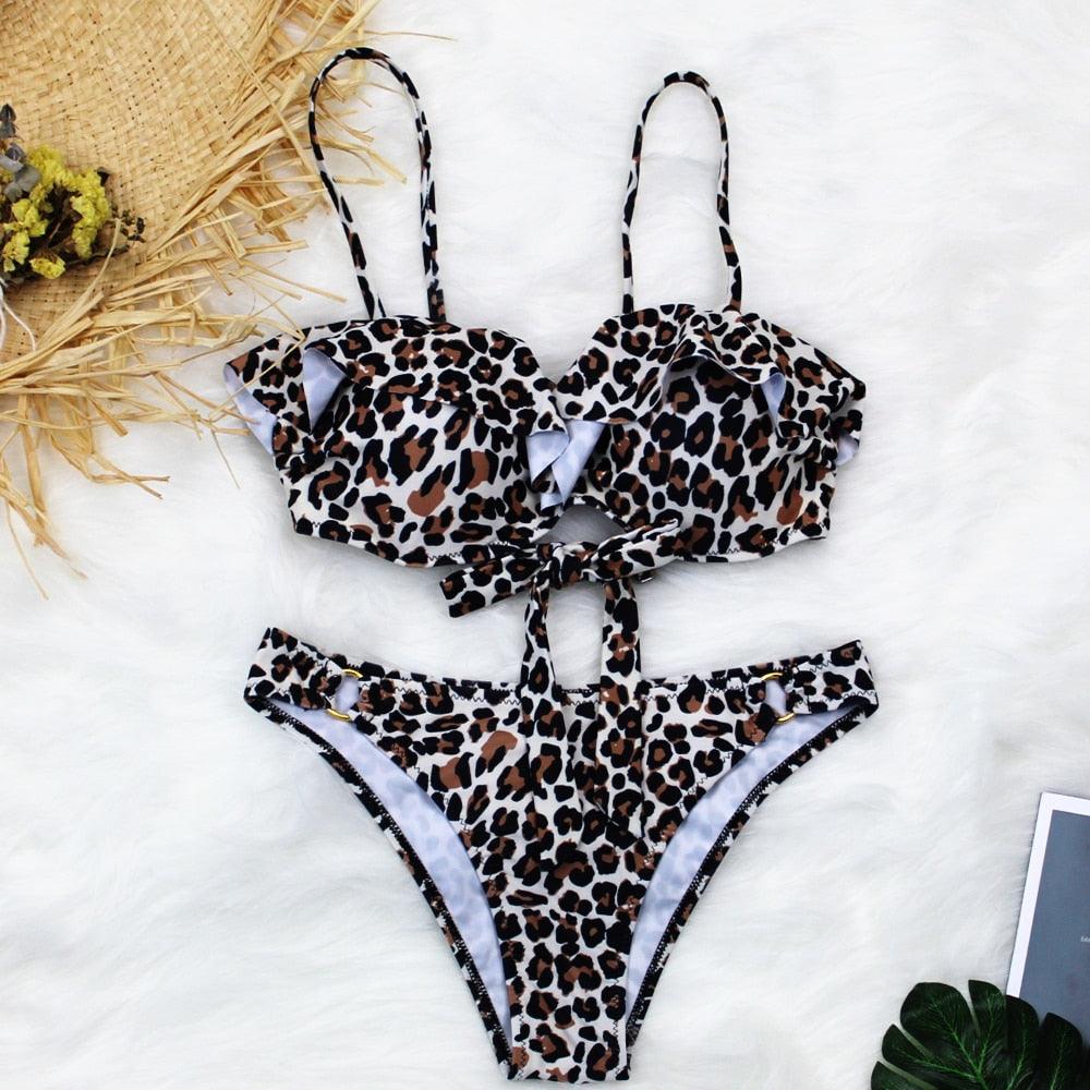 Female Two Piece Swimsuit Low Waist Bikini Floral Printing Swimwear Push Up Bathing Suit Detachable Padded Push Up Striped Bikini Set Two Piece Swimsuit Ladies Vintage Lace Bikini Sets Beach Swimwear