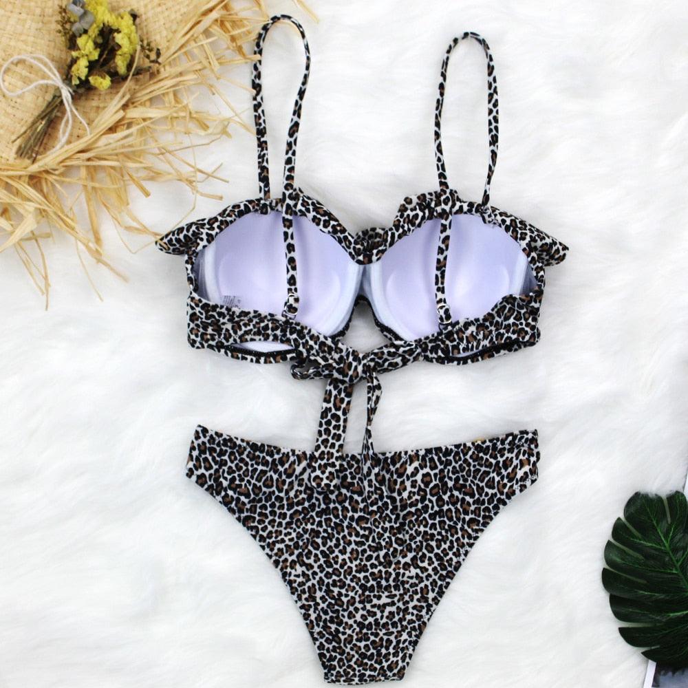 Female Two Piece Swimsuit Low Waist Bikini Floral Printing Swimwear Push Up Bathing Suit Detachable Padded Push Up Striped Bikini Set Two Piece Swimsuit Ladies Vintage Lace Bikini Sets Beach Swimwear