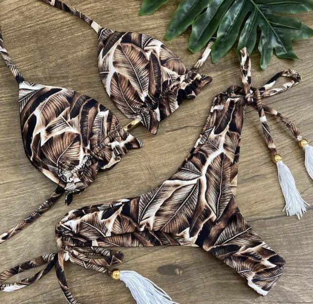 Popular Women's Beachwear Bikini Set Swimwear Push-Up Padded Swimsuit Floral Bikini Set Low Rise Ruffled Two Pieces Swimsuit Push Up Bathing Suit Swimwear