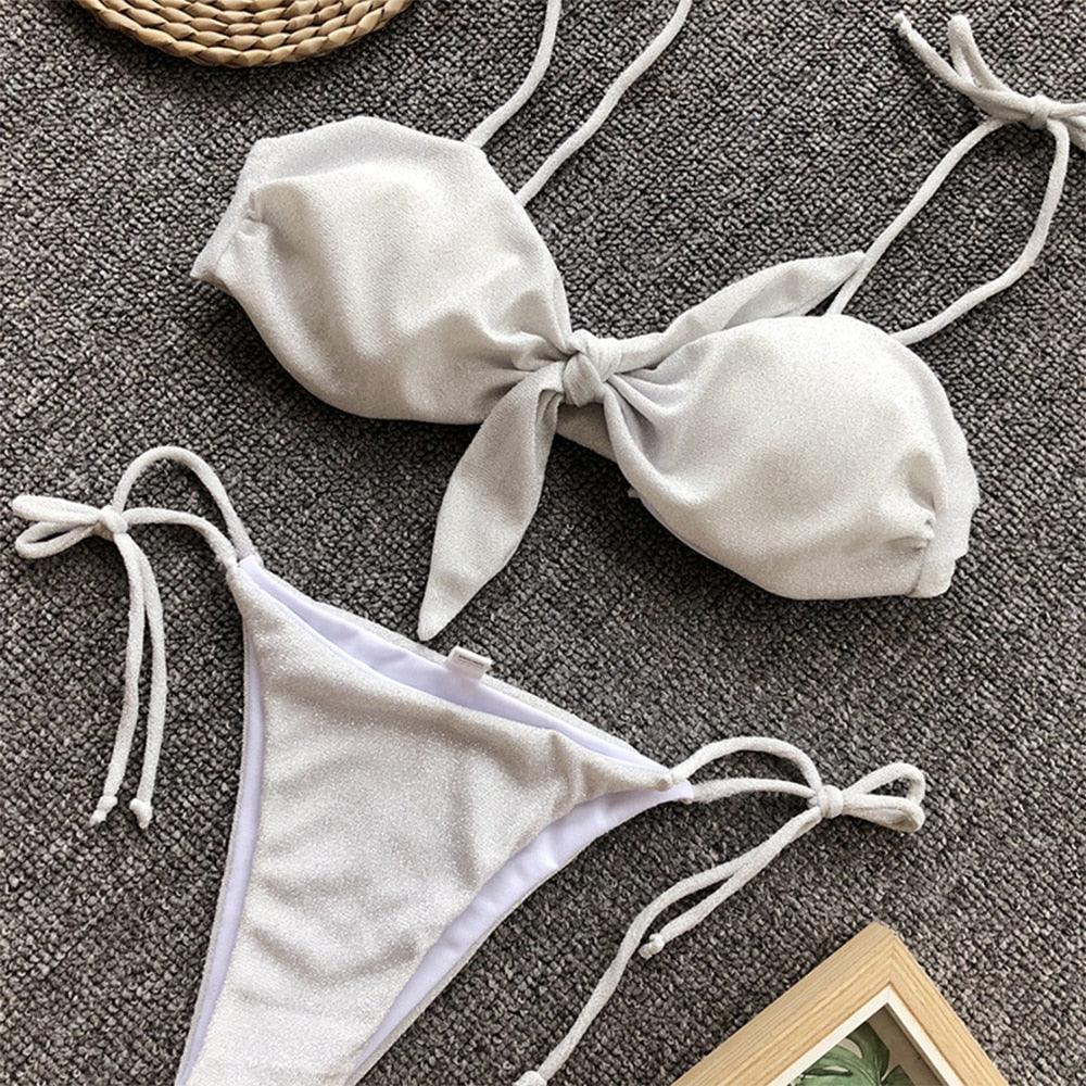 Summer Cute Vintage Women's Swimsuit Bikini Split Swimwear Women's Swimwear Women's 2-piece Beachwear Loose Bikini Fashion Retro Bikini Fashion Beachwear Summer Spa Beach Surf Sport