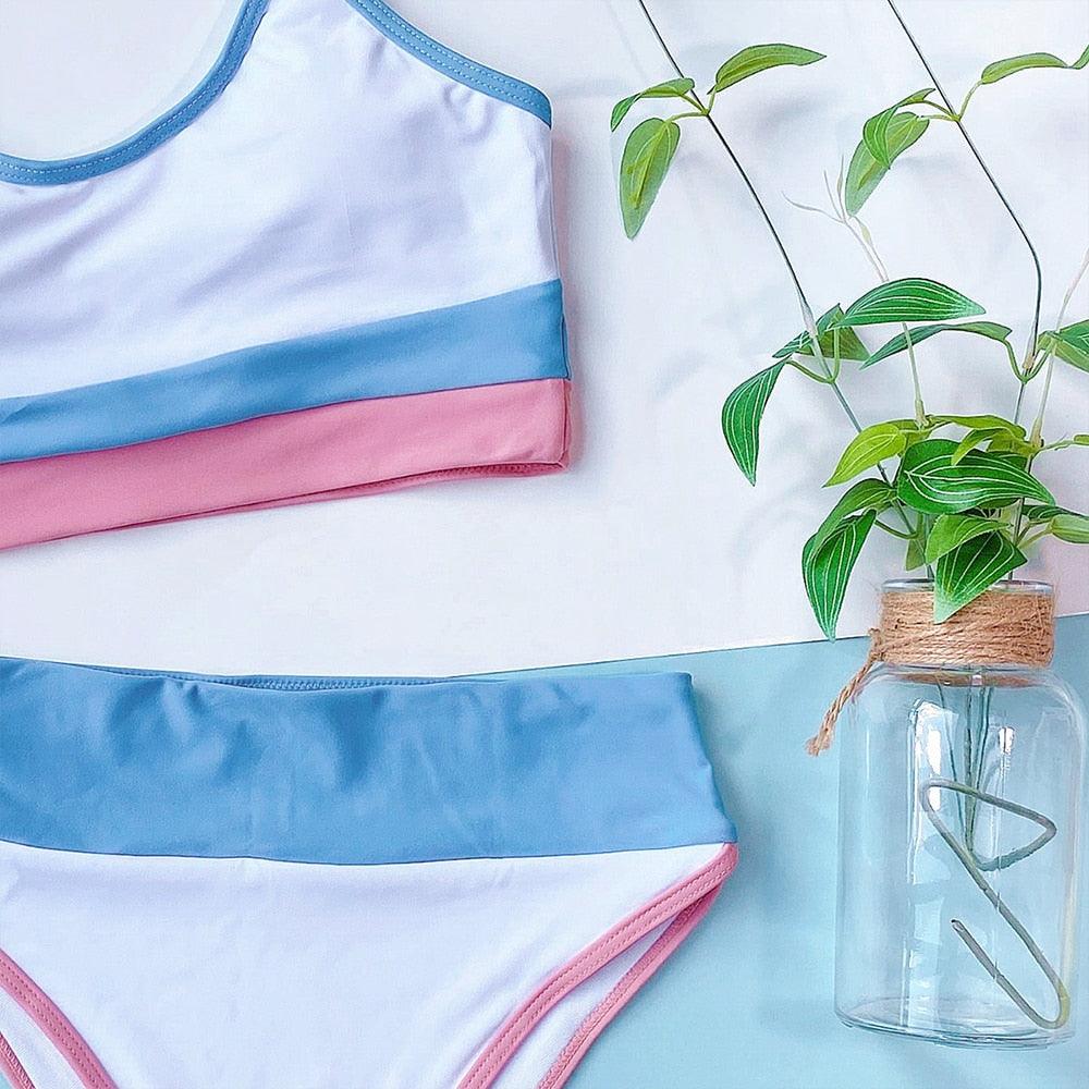 Summer Cute Vintage Women's Swimsuit Bikini Split Swimwear Women's Swimwear Women's 2-piece Beachwear Loose Bikini Fashion Retro Bikini Fashion Beachwear Summer Spa Beach Surf Sport