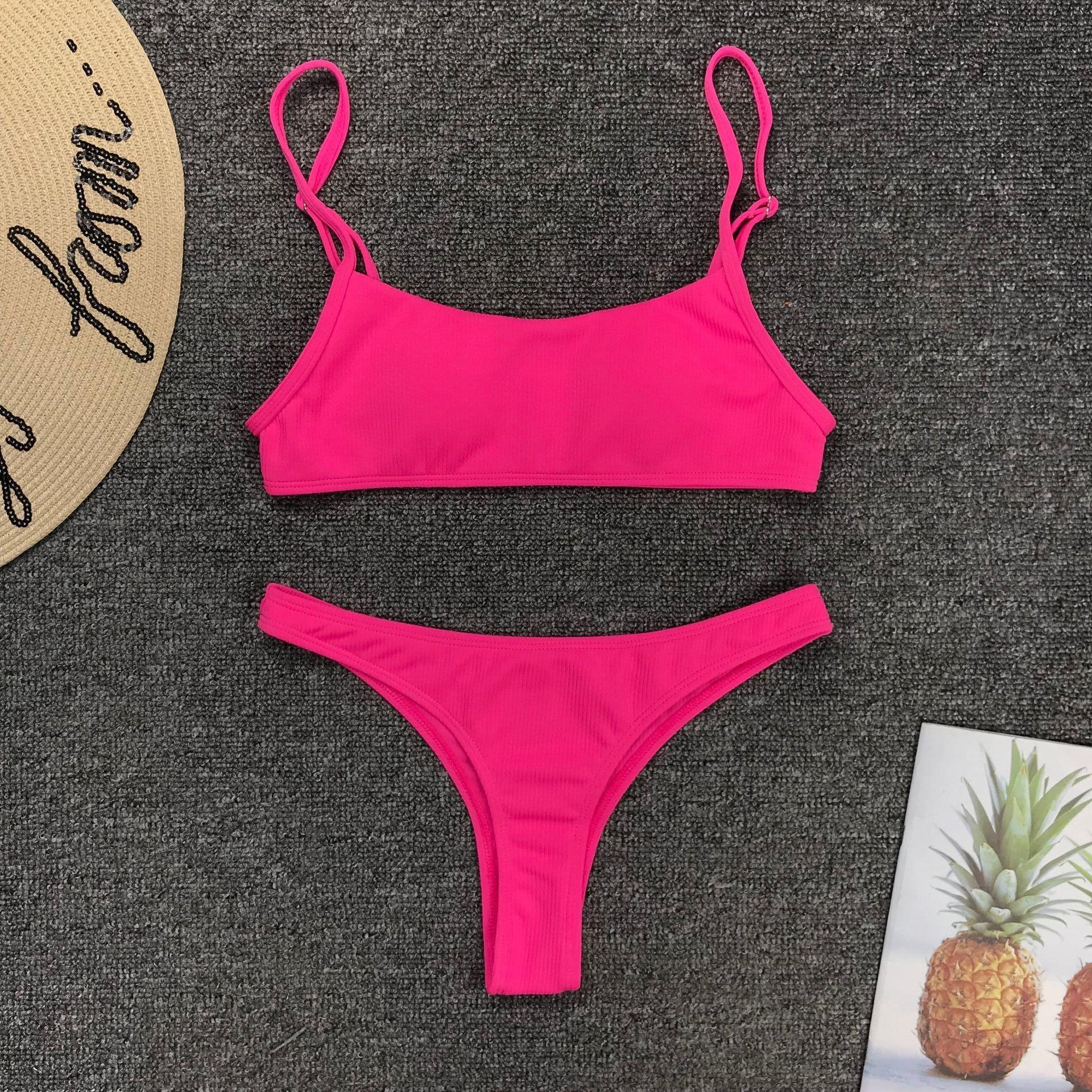 Neon Yellow Green Swimsuit Women Push Up Padded Micro Bikini Summer Beach Bathing Suit Beach Swimwear Women's Scoop Neck Cut Out Front Lace Up Back High Cut One Piece Swimsuit