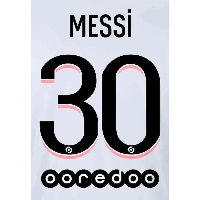 PSH 2021/22 Away Messi #10 YOUTH Jersey Name Set