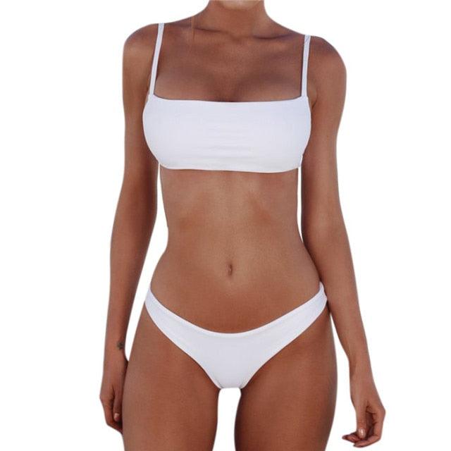 Push Up Bikini Set Swimsuits High Waist Swimwear Women Ribbed Bathing Suits Brazilian Bikinis Swimsuit for Women Bottom Triangle Bikinis Top Bathing Suit