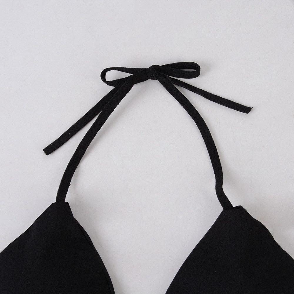 Push Up Bikini Set Swimsuits High Waist Swimwear Women Ribbed Bathing Suits Brazilian Bikinis Swimsuit for Women Bottom Triangle Bikinis Top Bathing Suit