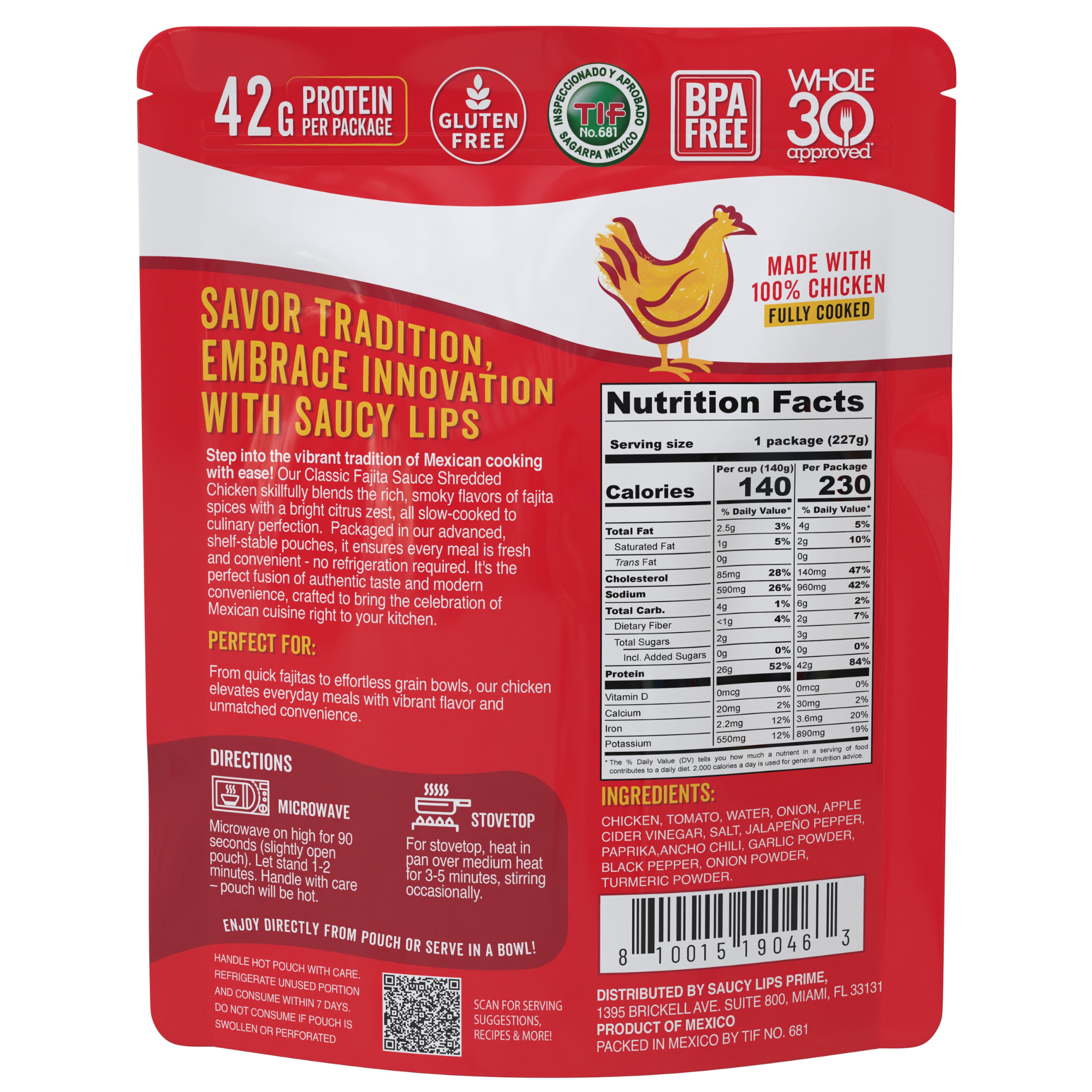 Pollo para Fajitas – 42 g de proteína | Listo en 90 segundos