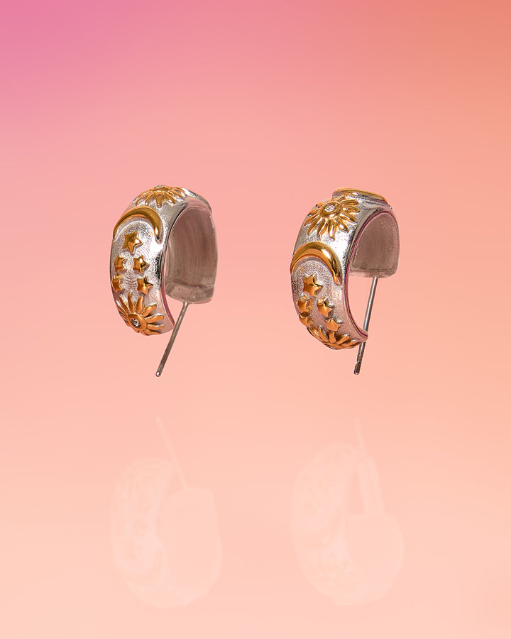 Pendientes de aro Rosa Stella Resistentes al agua