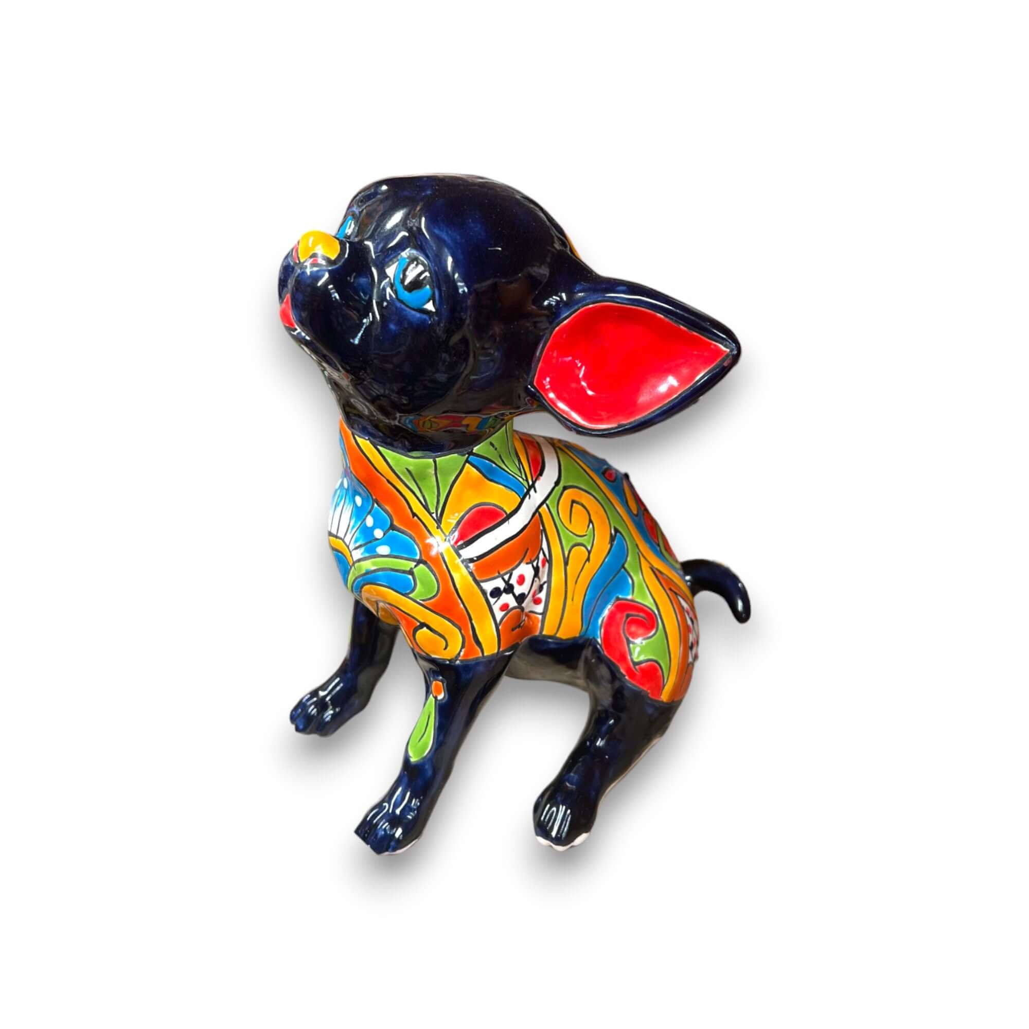 Estatua de Talavera Chihuahua | Perro Mexicano Triste Hecho a Mano