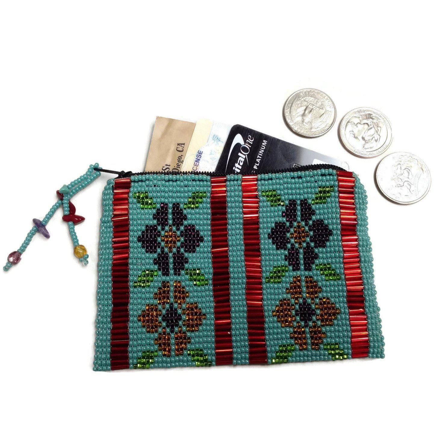 Monedero de Flores Pequeñas con Cuentas - Guatemala