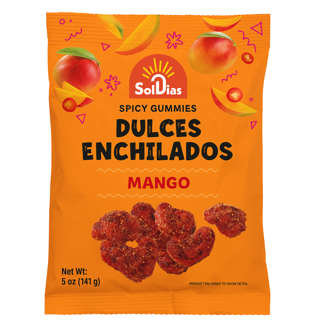 Dulces Enchilados - Gomitas picantes de mango de 142 g