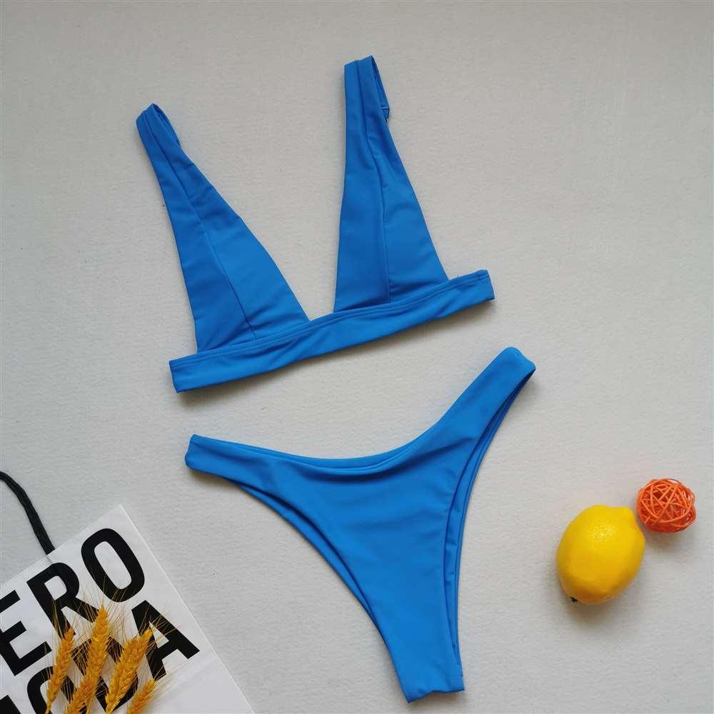 Summer Bikini Stylish Swimwear Women Halter Push Up Bikini Women's Neck Triangle Bikini Set Leopard Print Two Piece Swimsuits Set Swimsuit Female Lemon Print Bandage Bathing Suit