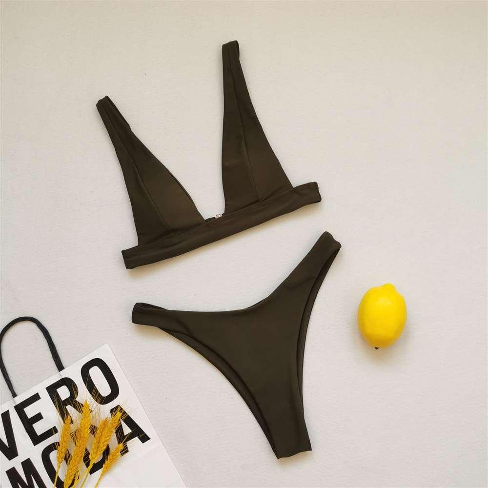 Summer Bikini Stylish Swimwear Women Halter Push Up Bikini Women's Neck Triangle Bikini Set Leopard Print Two Piece Swimsuits Set Swimsuit Female Lemon Print Bandage Bathing Suit