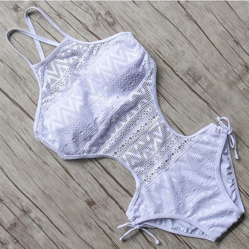 Swimsuit One Piece Backless Beach Swimwear Women One Piece Swimsuits Plunge V Neck Bathing Suits Lace up Monokini Strappy Cutout Swimwear Bikini Bathing Suit Push Up Women's Swimwear Bodysuit For Women