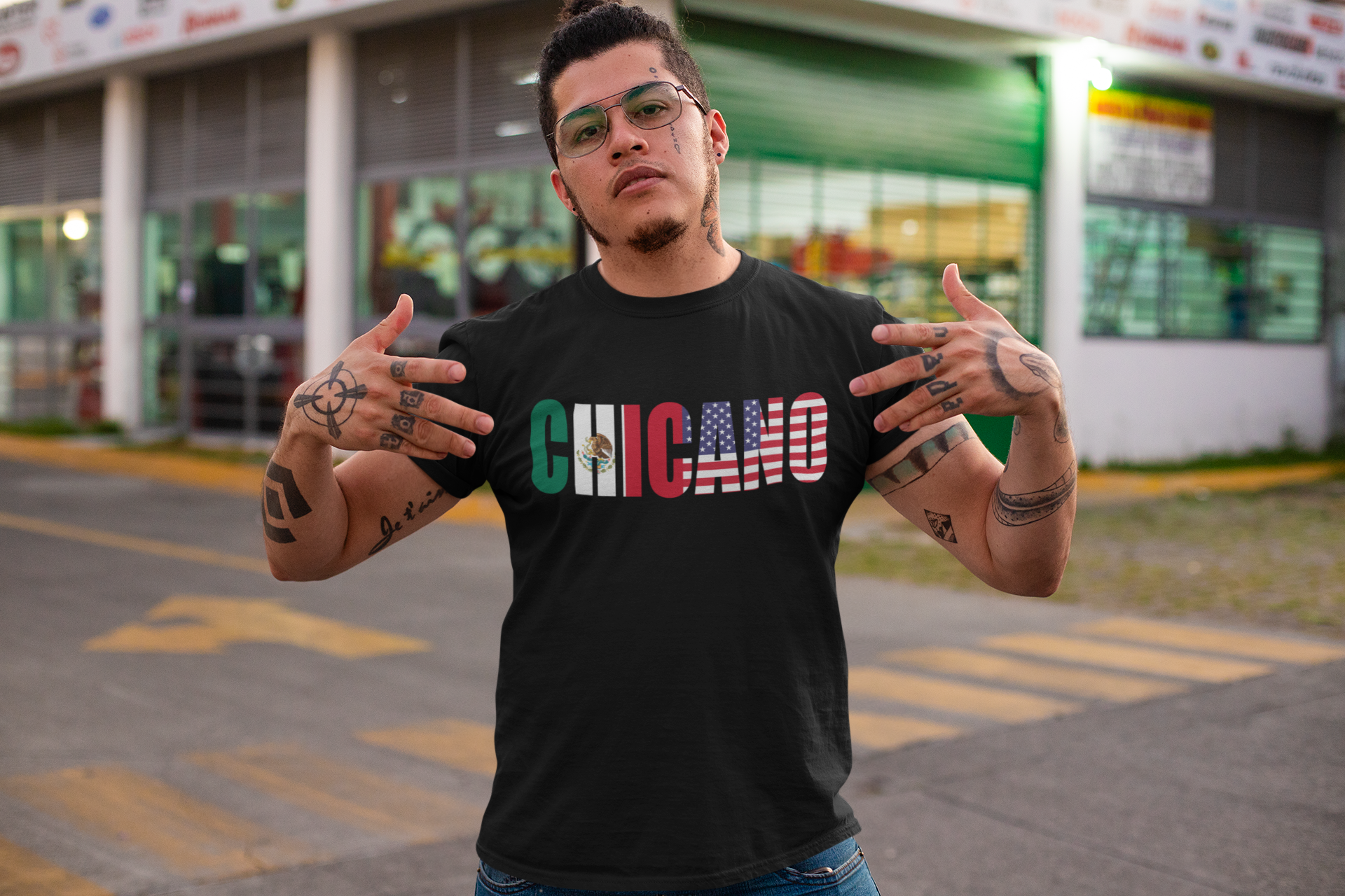 CHICANO Mexico + USA Flag T-shirt | 4th Of July | Funny Viral Latino Tees | Unisex - 3 Colors