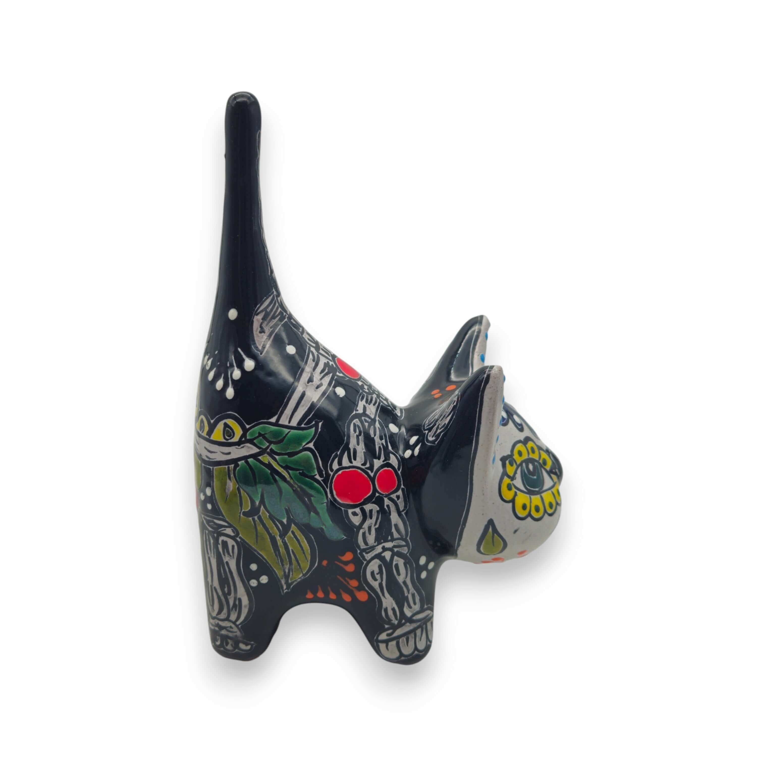 Figura de gato de Talavera | Arte artesanal del Día de Muertos