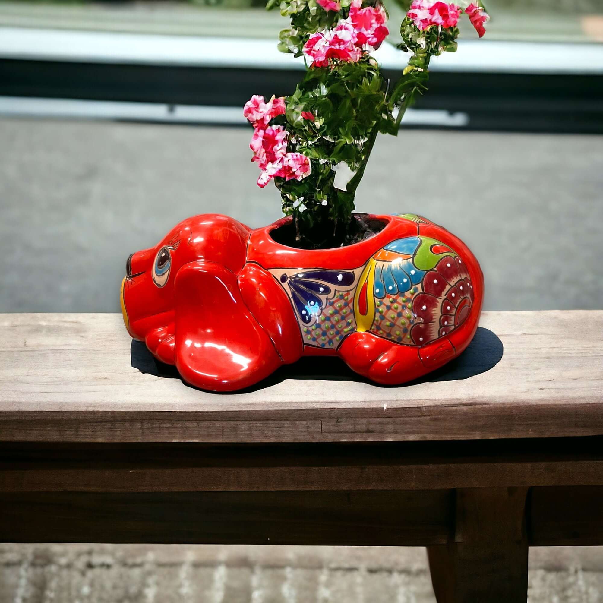 Talavera Dog Planter | Hand-Painted Mexican Pottery Decor