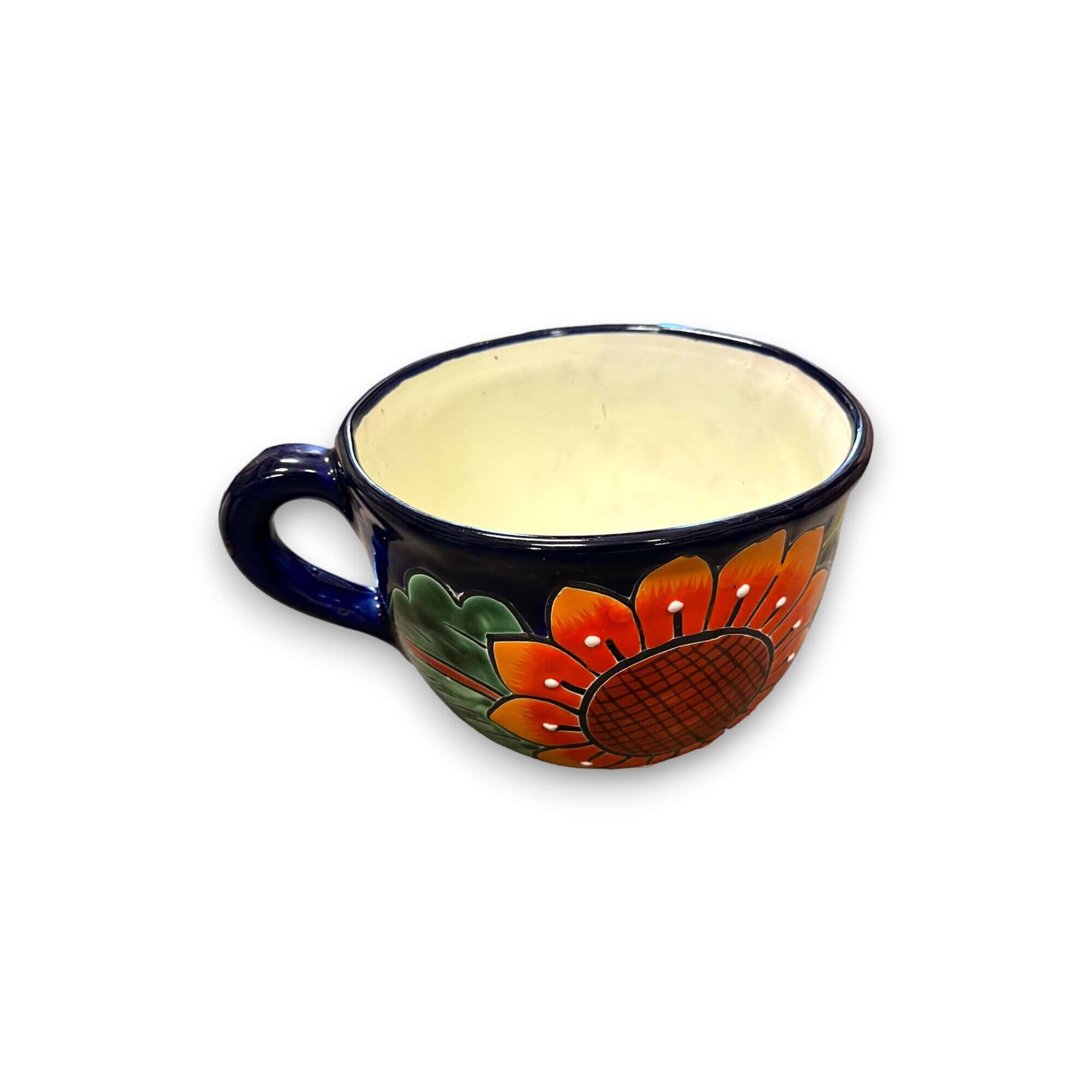 Maceta de taza de té Talavera | Maceta de cerámica mexicana pintada a mano