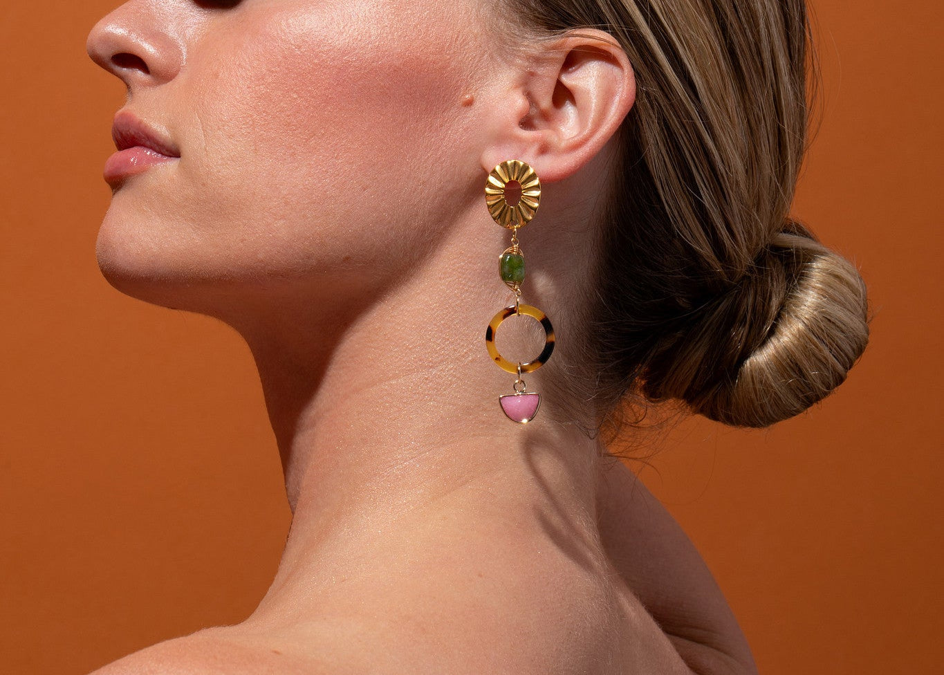 Pendientes colgantes Lucia Statement de jade