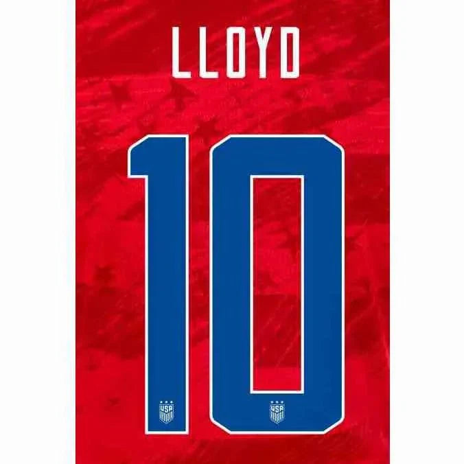 USWNT 2019/20 Away Lloyd #10 Jersey Name Set
