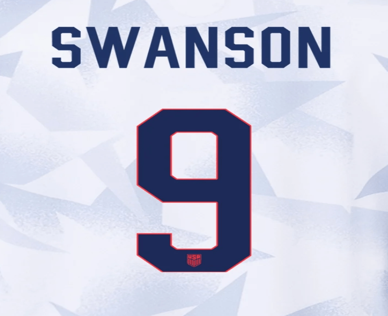 USWNT 2025 Home SWANSON #9 Jersey Name Set 8"