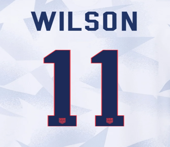 USWNT 2025 Home WILSON #11 Jersey Name Set 8"