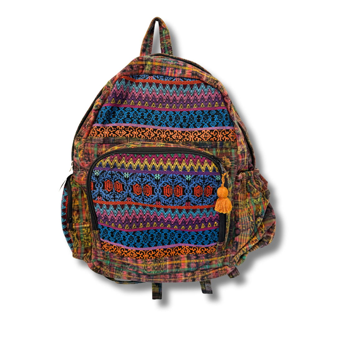 Mochila Textil Reciclada Huipil Volcán - Guatemala