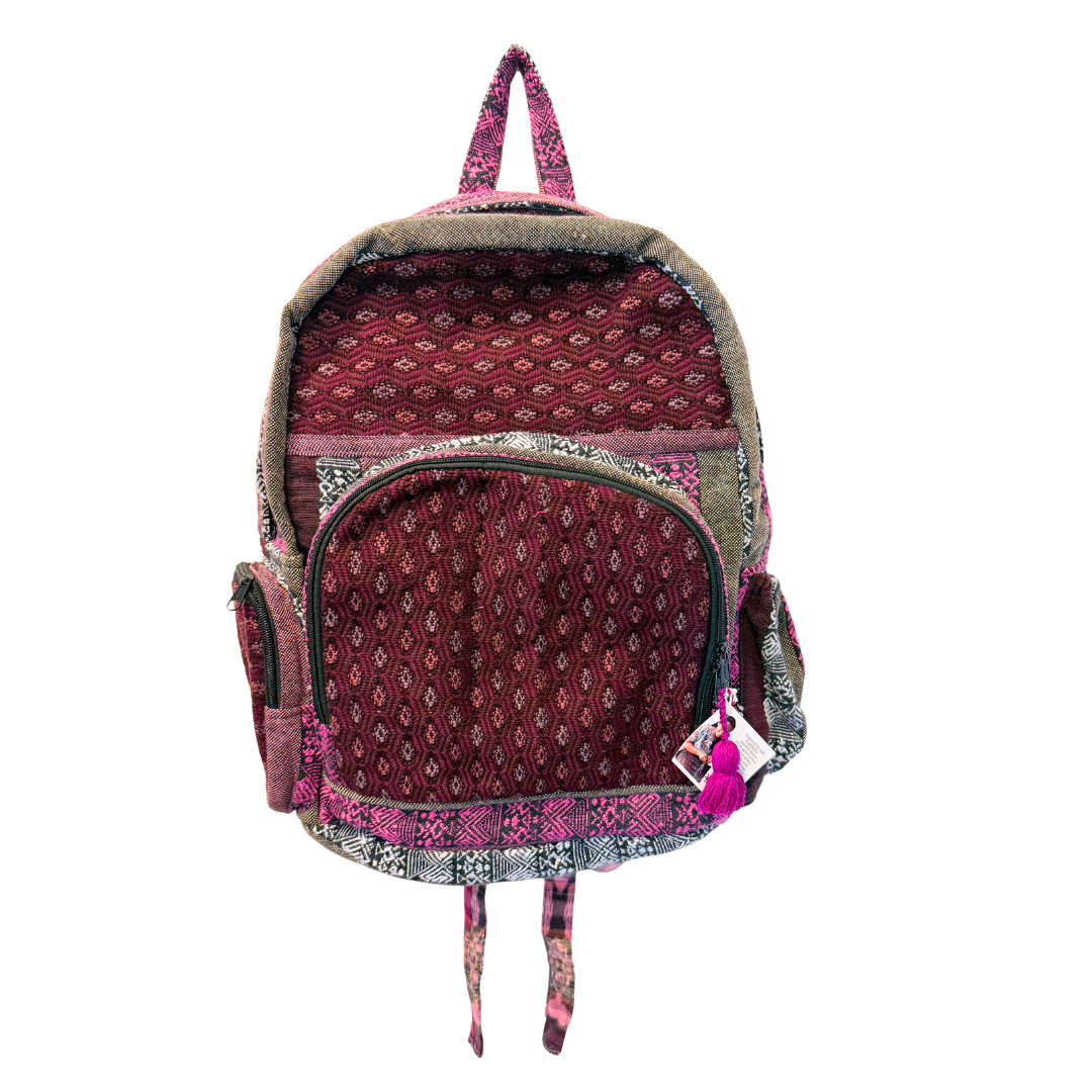 Mochila Textil Reciclada Huipil Volcán - Guatemala