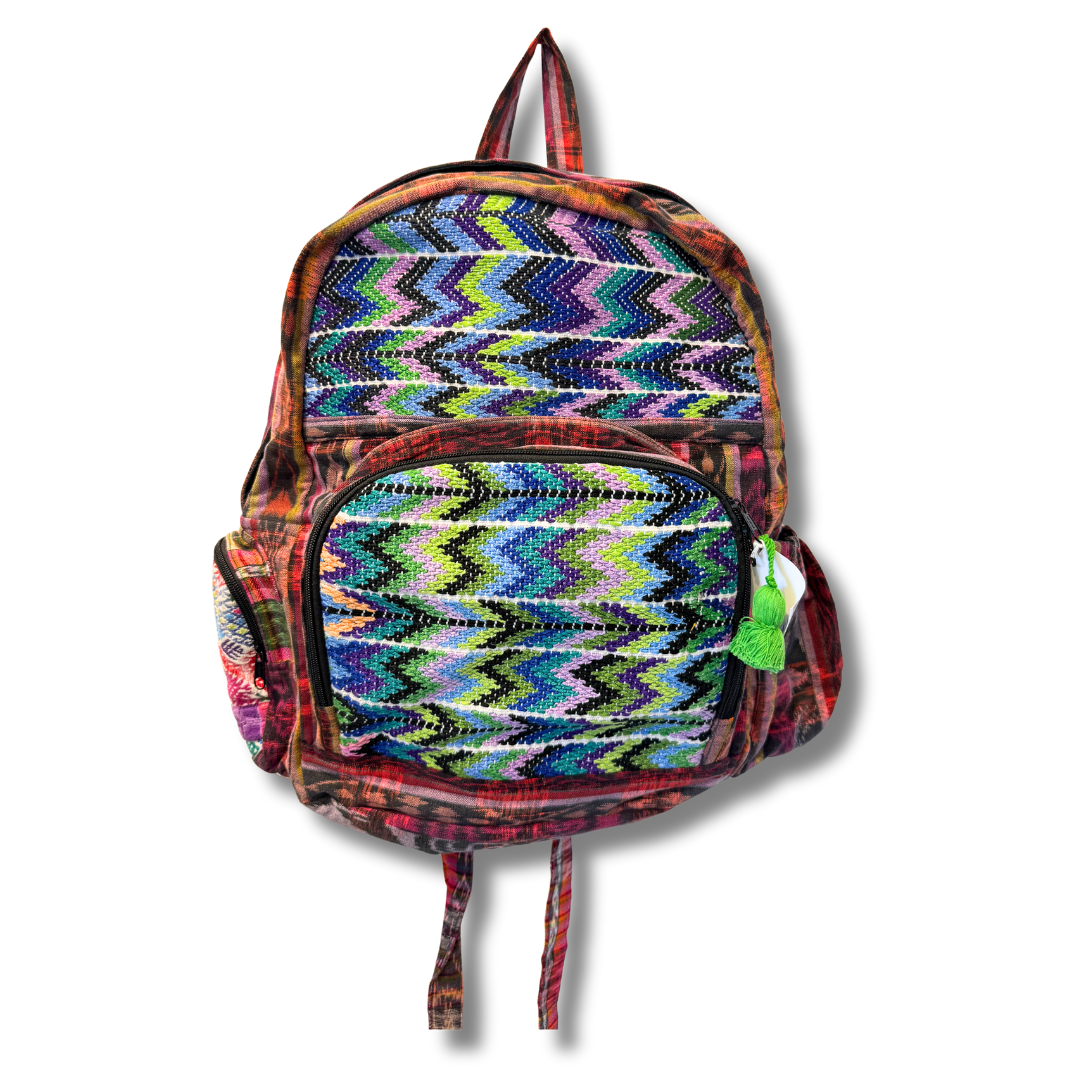 Mochila Textil Reciclada Huipil Volcán - Guatemala