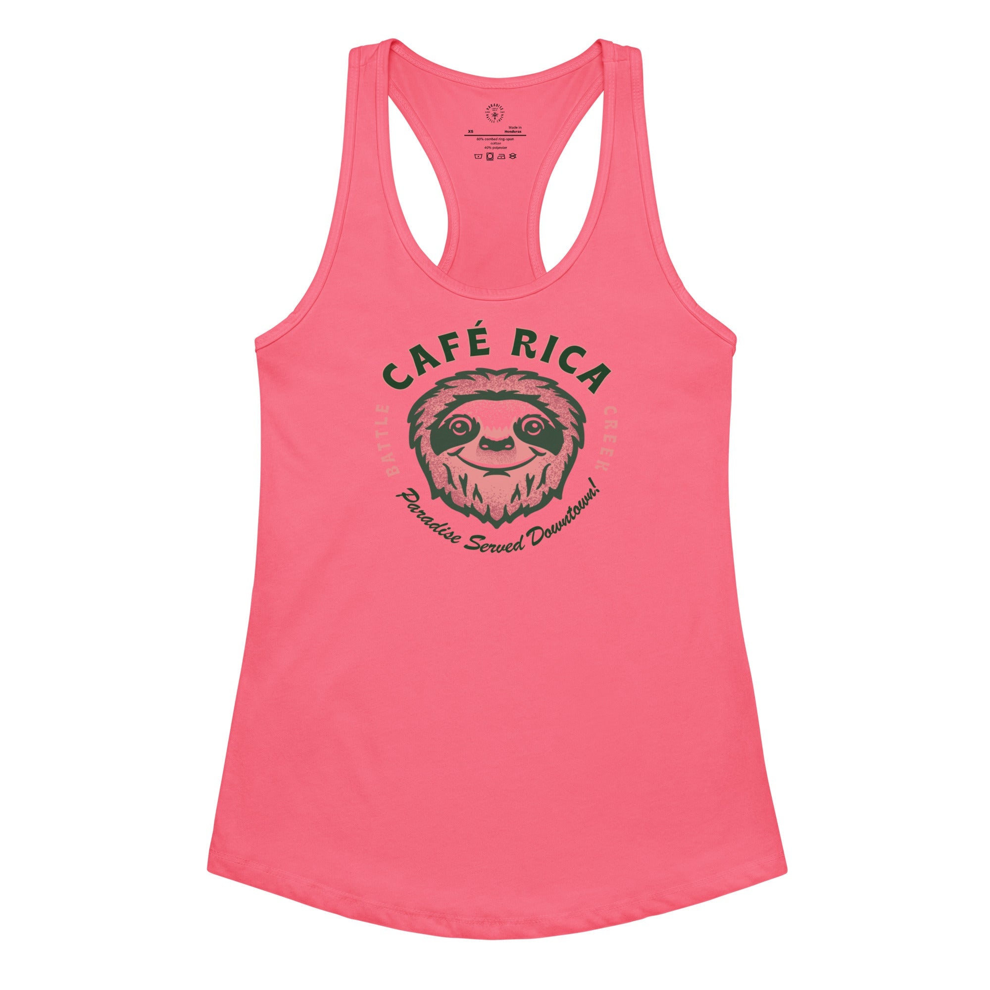 Camiseta de tirantes ajustada tipo racerback para mujer Sleepy Sloth