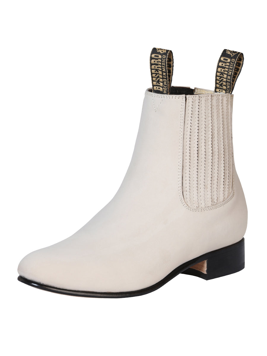 El Besserro Charro Boot – Nubuck Bone – Style 205