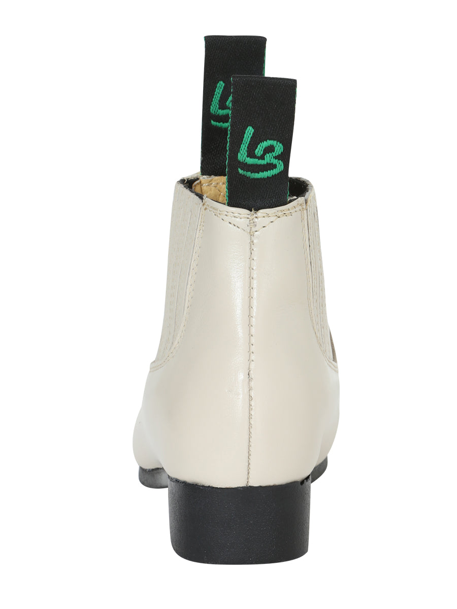 La Barca Kids Charro Leather Ankle Boot - Bone White - Style 216