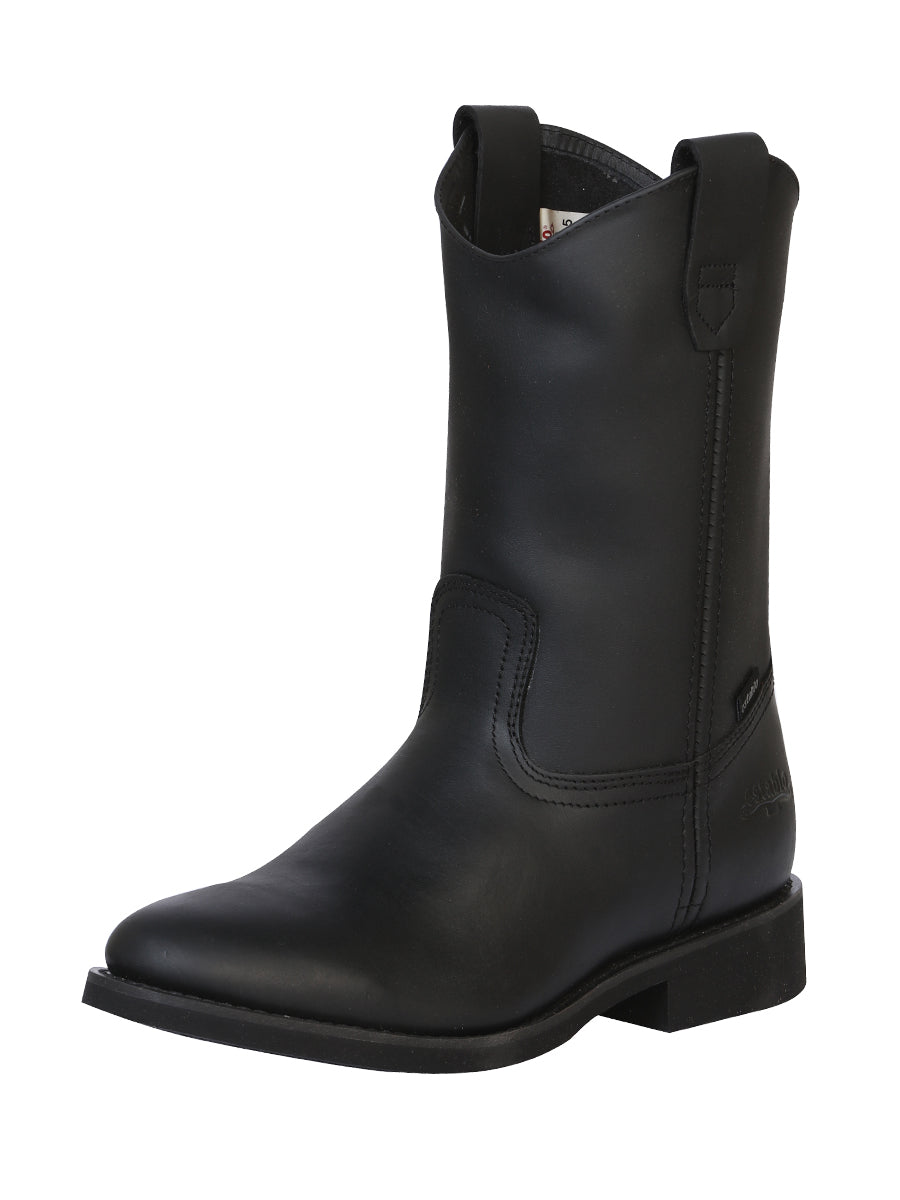 Establo Men's Work Boot - Leather Grasso -  Black 311