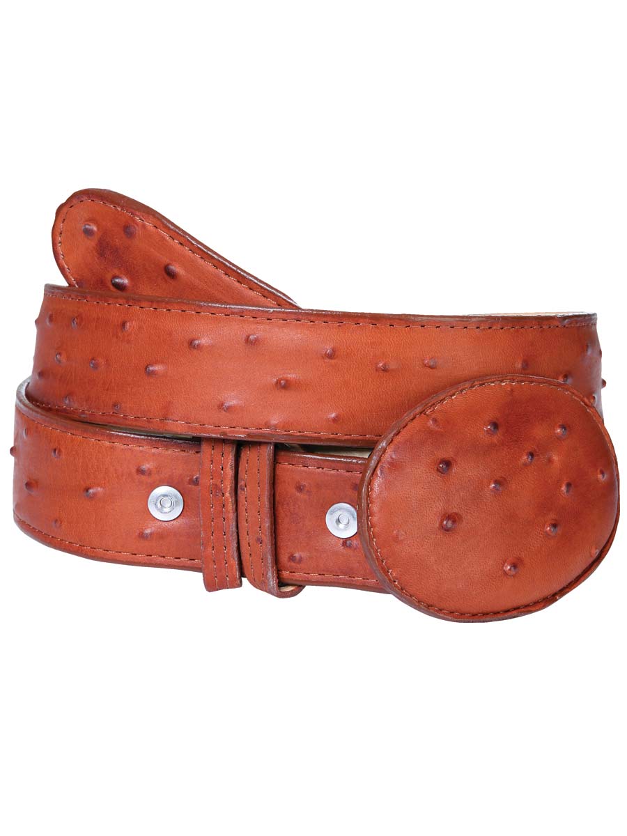 El Señor de los Cielos Cowboy Belt – Imitation Ostrich Cognac – Style 703